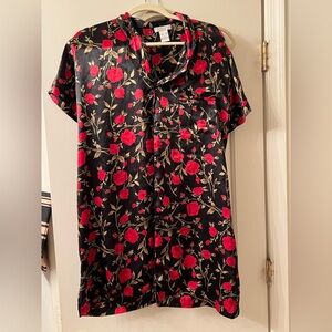 Morgan‎ Taylor Floral Satin button up nightgown